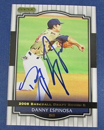 Danny Espinosa Nationals 2008 Signed Razor Signature Series Baseball Card #69