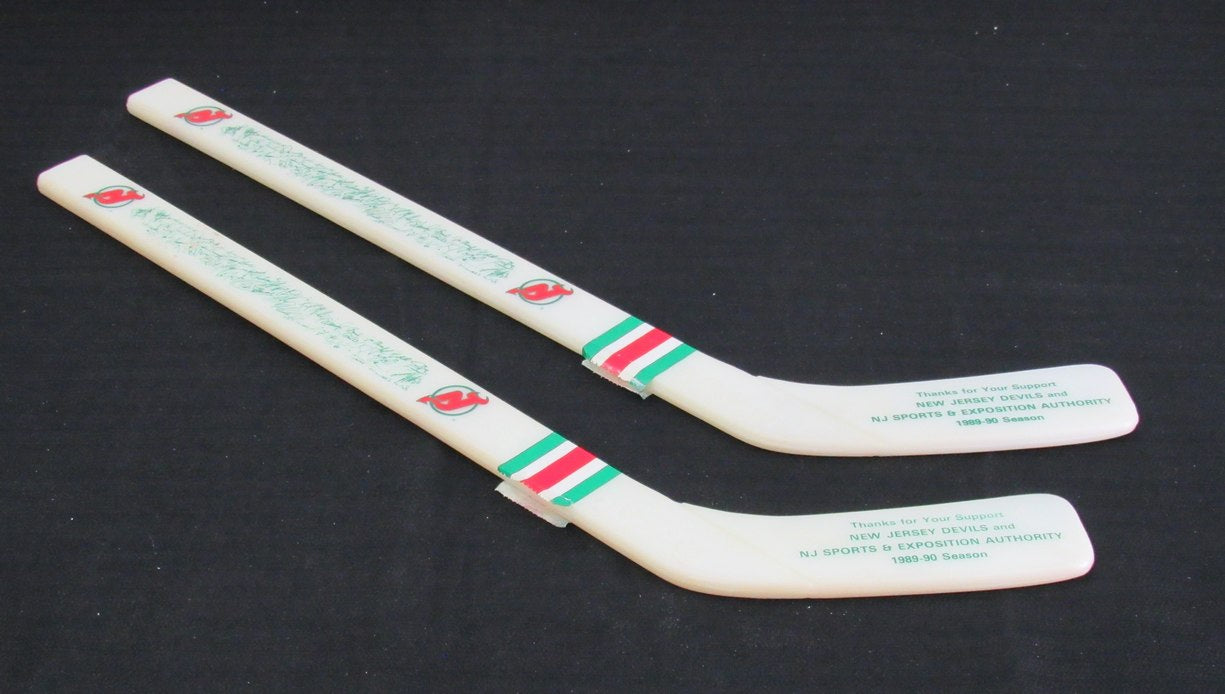 Lot of 2 New Jersey Devils Multi Signed Mini Hockey Sticks Maclea/Muller 181829