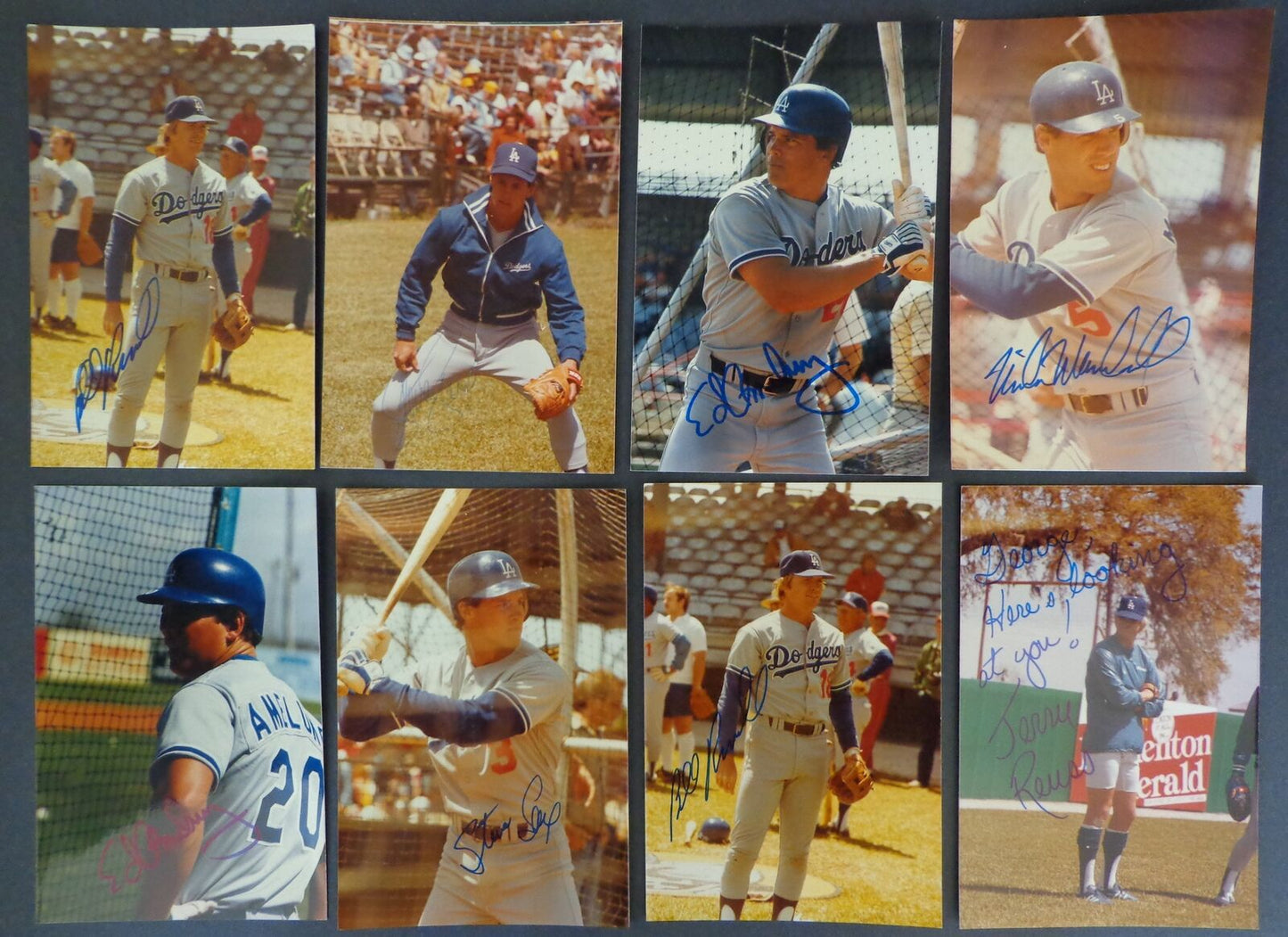 Lot of (8) Autographed 4x6 Snap Shot Photos Los Angeles Dodgers 177118