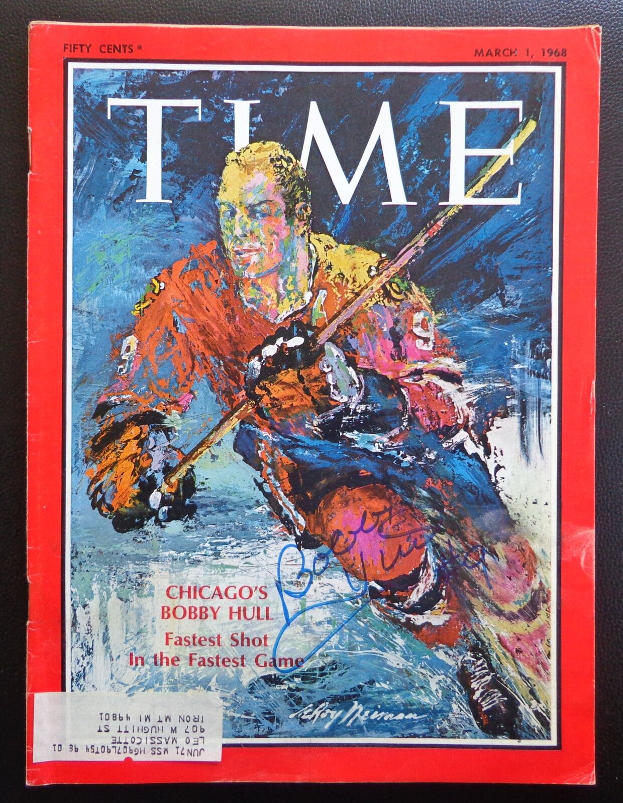 Bobby Hull HOF Autographed March 1, 1968 TIME Magazine Chicago Black Hawks JSA