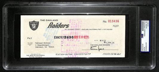 Al Davis HOF Signed/Autographed 8.5x3.5 Bank Check Raiders PSA/DNA 193224