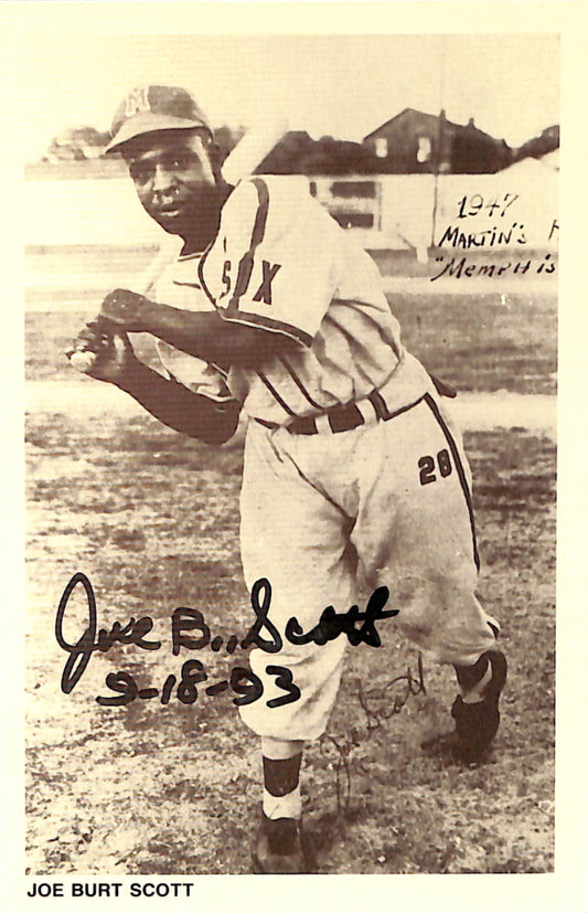 Joe Burt Scott Signed 1991 Negro League Legends Post Card Memphis Red Sox 181288