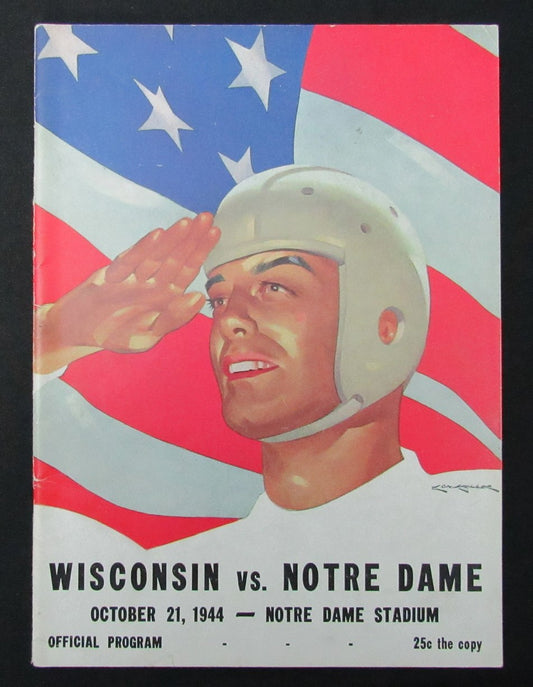 10/21/1944 Wisconsin vs. Notre Dame College Program 185934