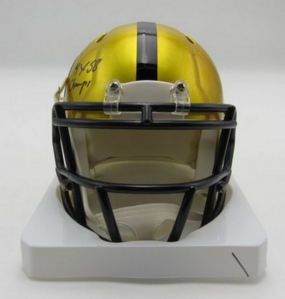 Rocky Bleier HOF Signed/Inscr Flash Mini Helmet Steelers Becket Witness 191563