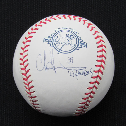 Chris Hammond Signed/Auto Yankees 100th OML Baseball JSA Inscr 186640