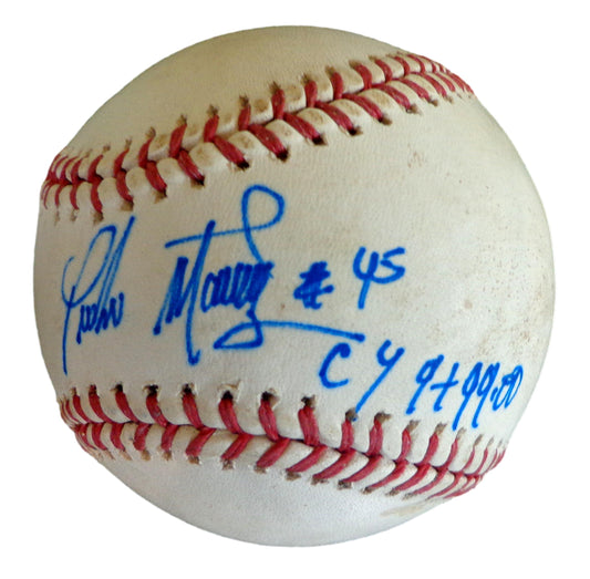 Pedro Martinez HOF Autographed/Inscribed OML Baseball Boston Red Sox JSA 180365