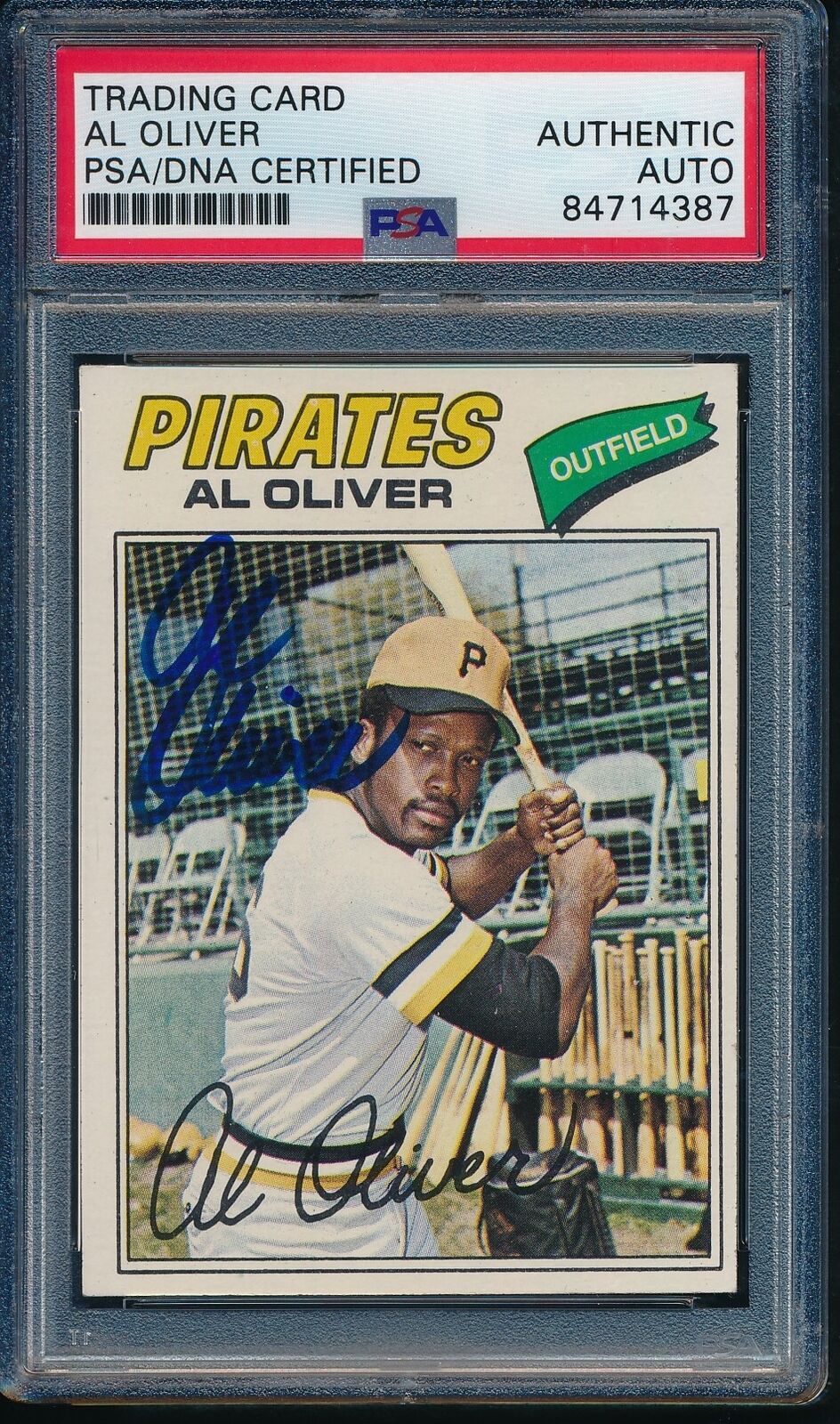 1977 TOPPS Al Oliver #130 Card Signed Pittsburgh Pirates PSA/DNA 176399