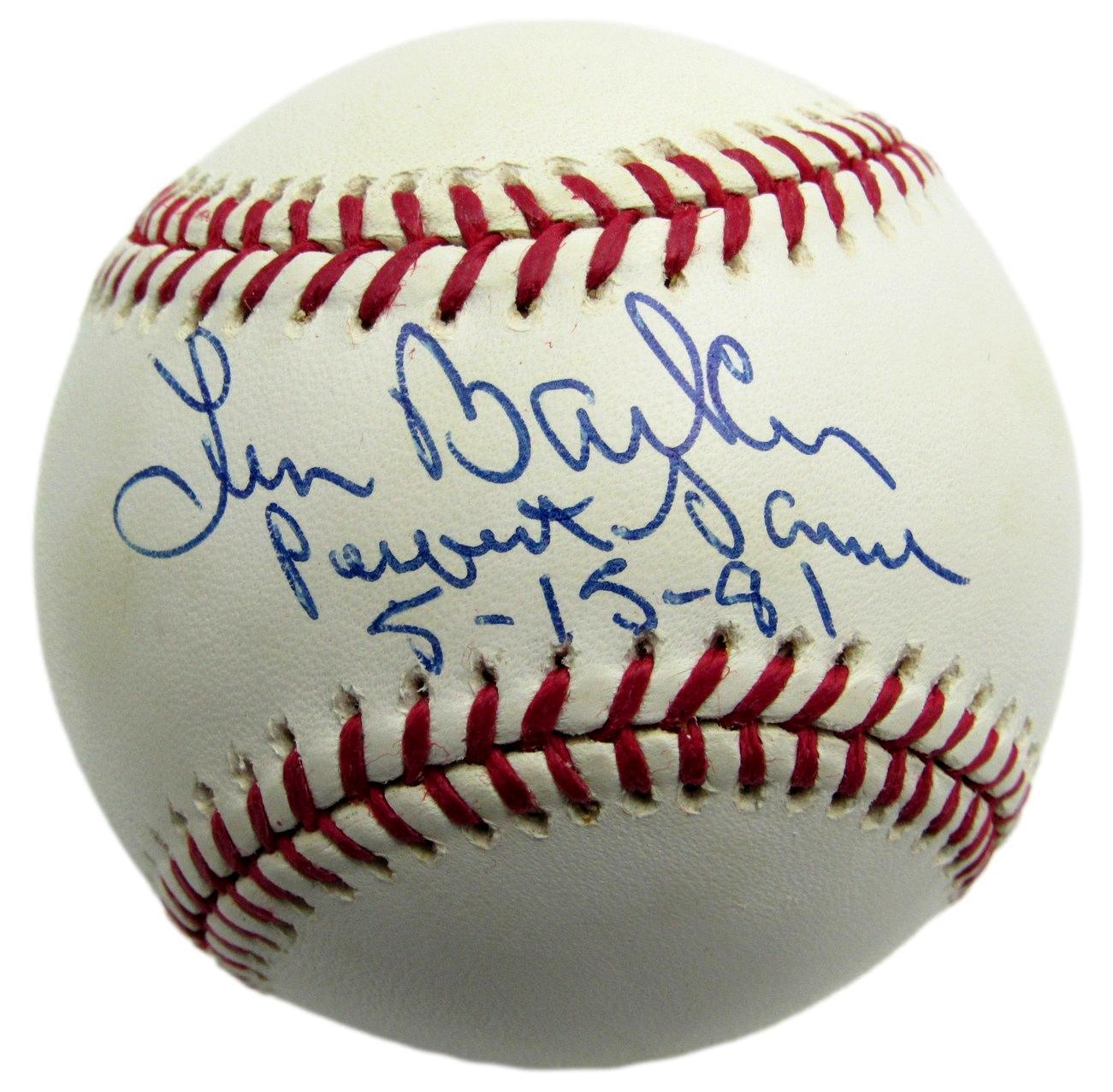 Len Barker Autographed/Inscribed OML Baseball Cleveland Indians JSA