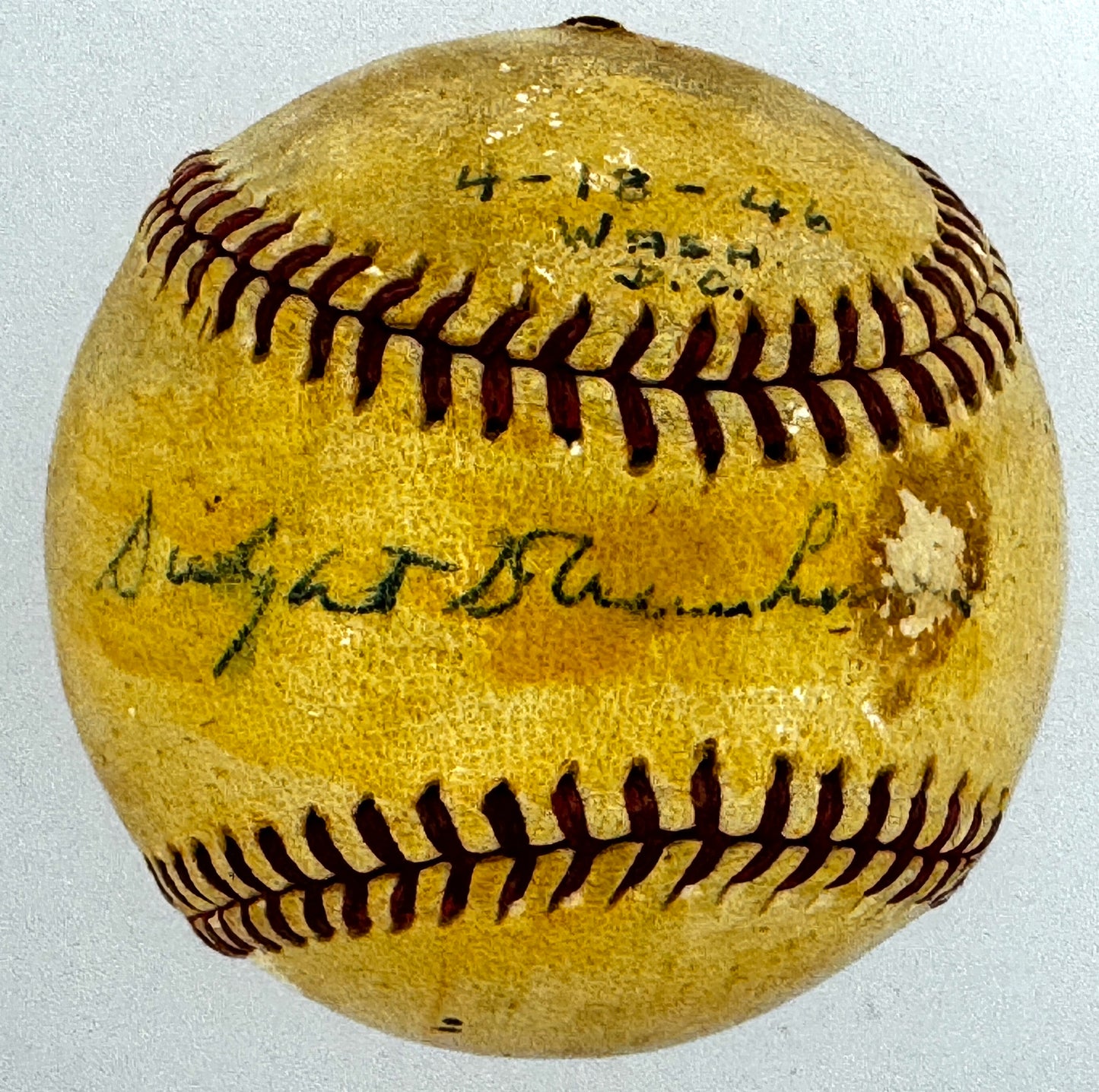 Dwight D Eisenhower President Signed for Mickey Harris Baseball Beckett 191825