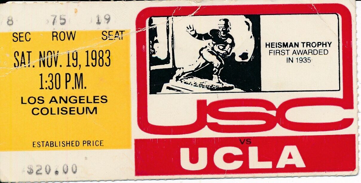 1983 USC Trojans vs. UCLA Football Game Ticket Stub 148610