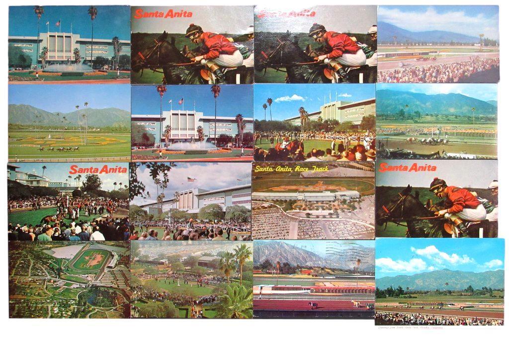 Lot of (15) Postcards from Santa Anita Park Horse Racing Track Arcadia, CA