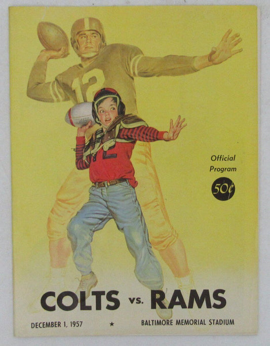 Baltimore Colts, Rams 1957 Official Game Program 130765