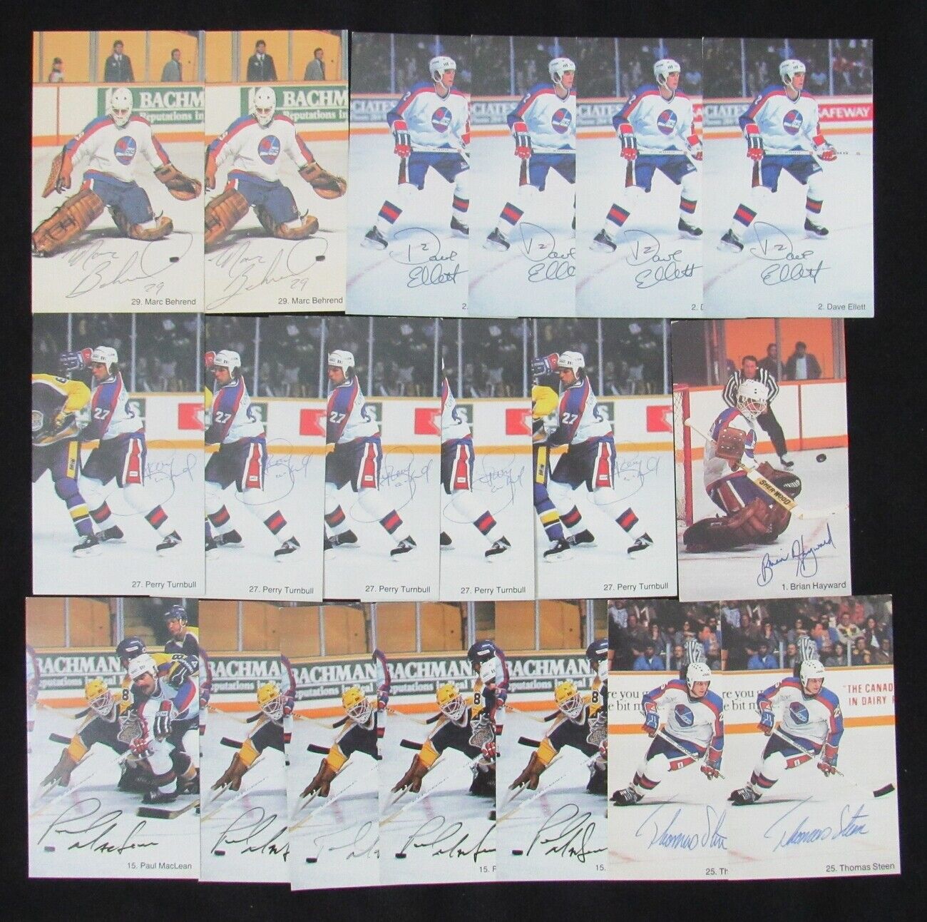 Lot of 19 Winnipeg Jets Signed Team Issued Photos incl. Steen, McLean(5) 150137