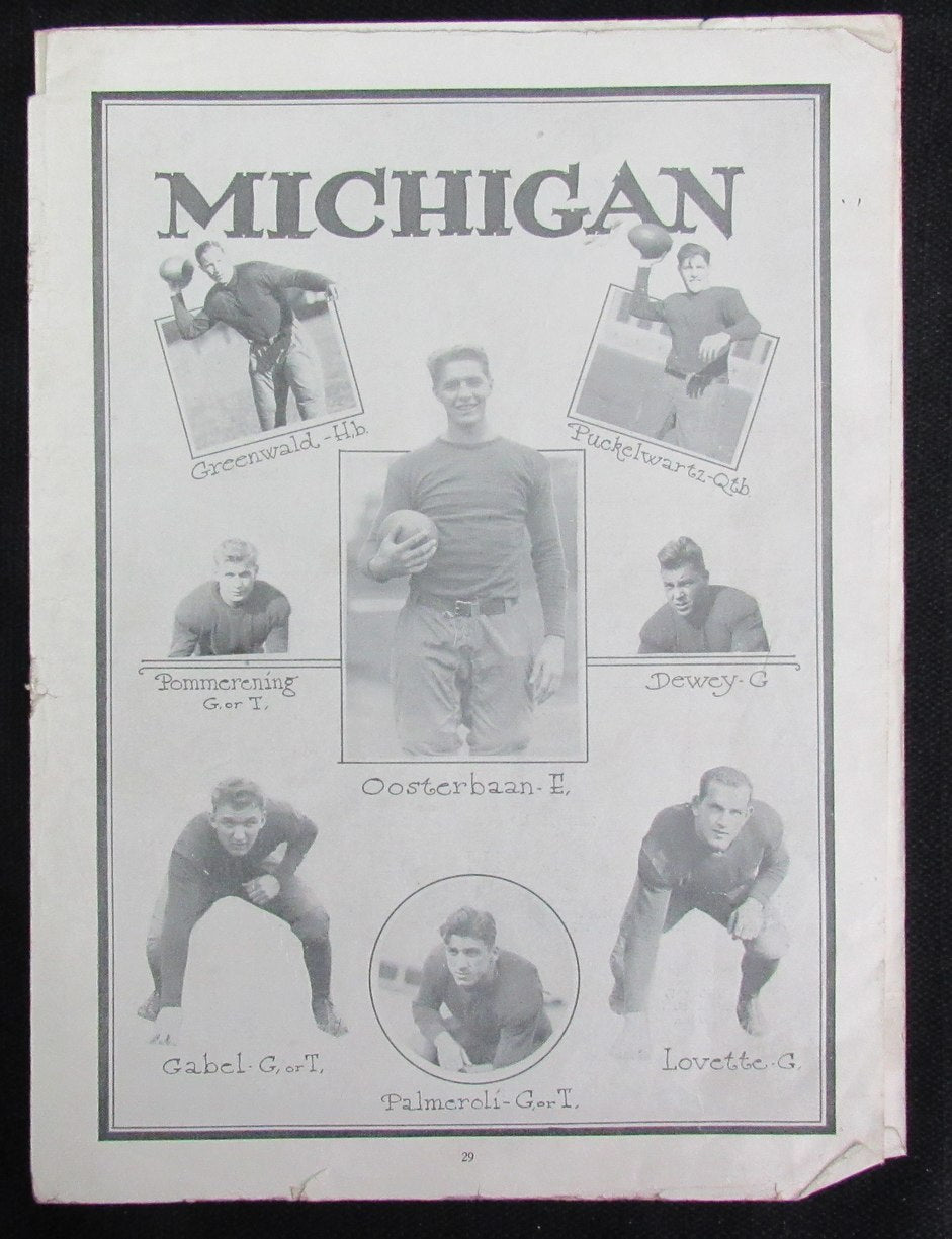 1926 Michigan vs. Ohio State The Game Scorecard 187631