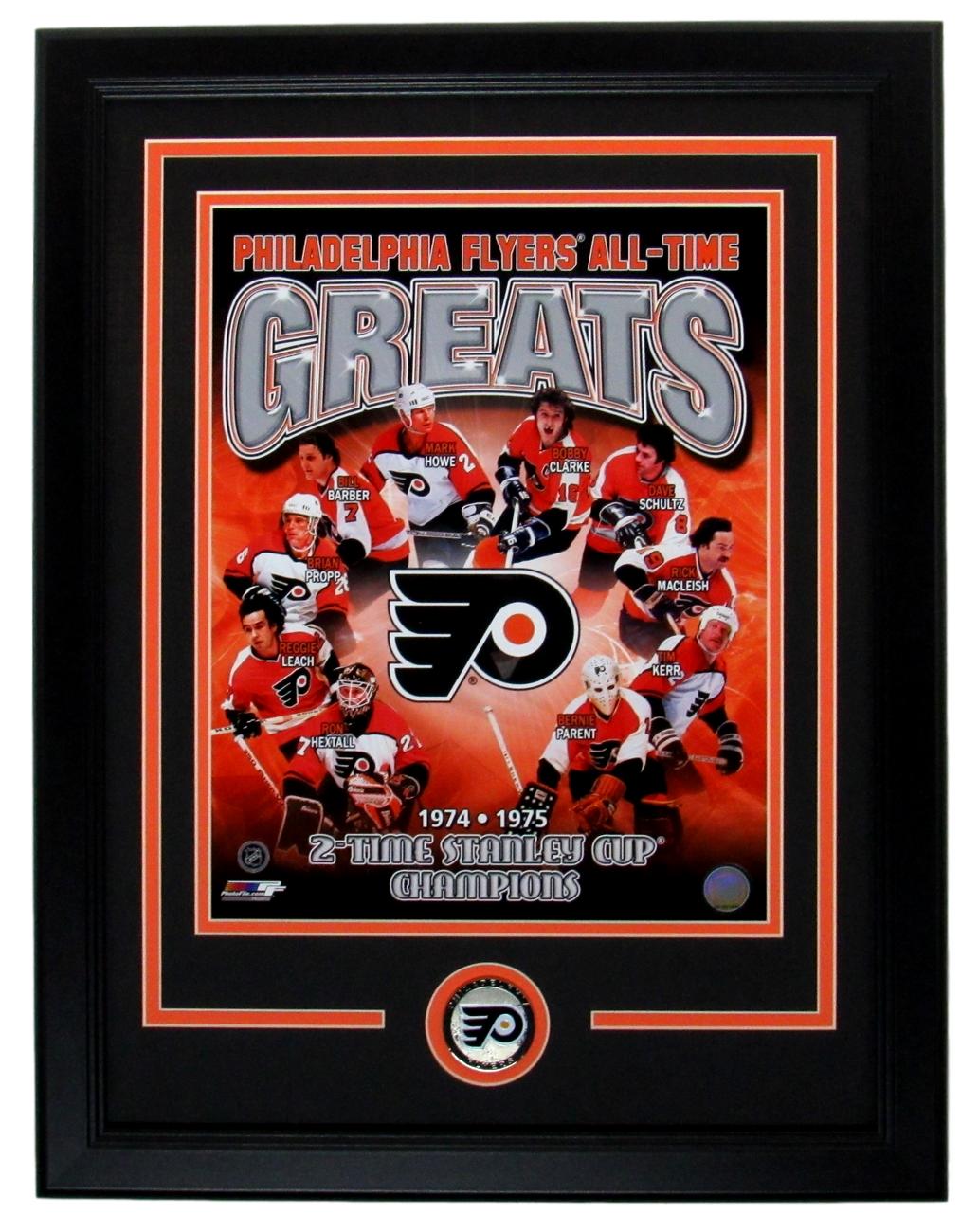 Flyers All Time Greats 11x14 Photo Collage Framed UNSIGNED