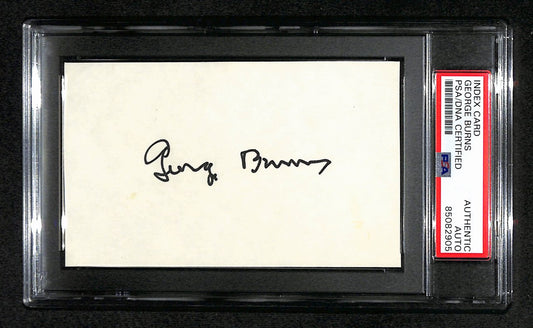 George Burns Signed 3x5 Index Card Comedian, Actor, Writer PSA/DNA 184347