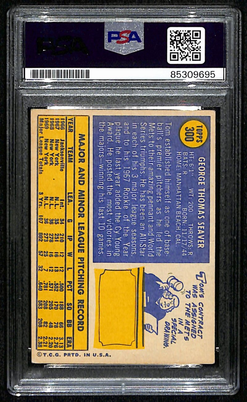 Tom Seaver HOF Signed/Auto 1970 Topps Card #300 New York Mets PSA/DNA 190676