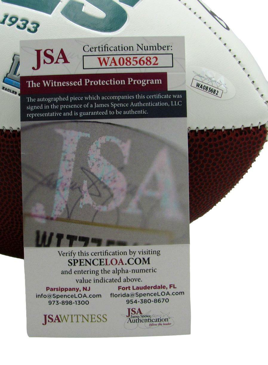 Jason Peters Signed/Inscribed Philadelphia Eagles Logo Football JSA 167008