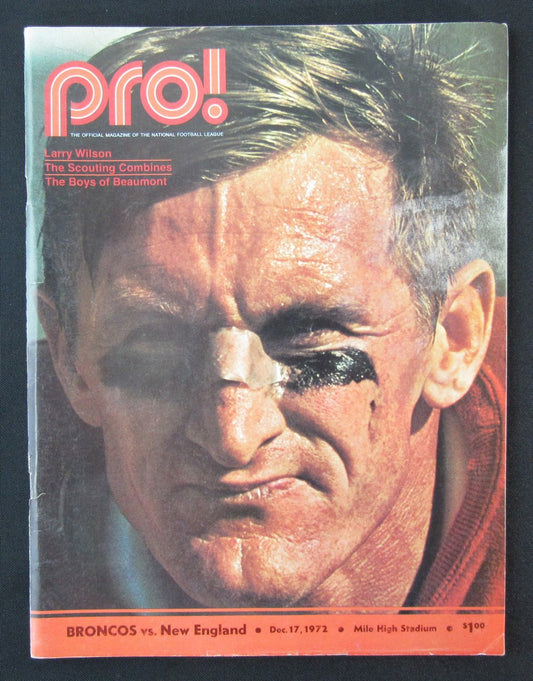 1972  Denver Broncos vs. New England Patriots 12/17 Larry Wilson 172504