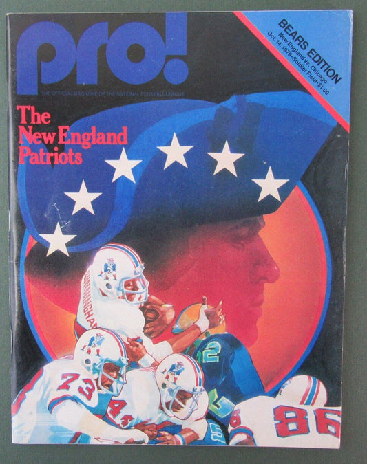 1979 Pro! New England Patriots vs. Chicago Bears Program 10/14 at Soldier Field