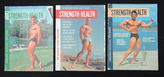 Lot of 3 Strength and Health 1962-63 Muscle Magazines Howorth/Souza/Pearl 181817