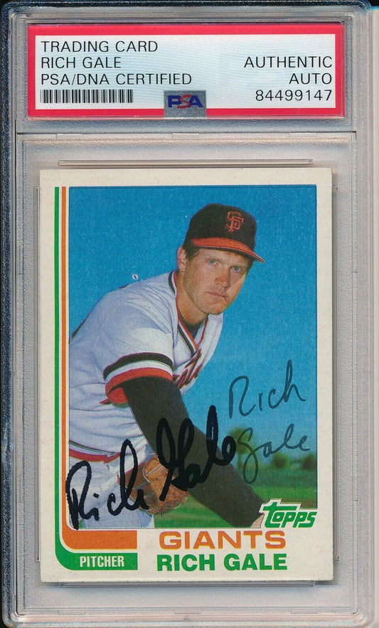 Rich Gale San Francisco Giants Signed 1982 TOPPS Traded Card #38T PSA/DNA 166120