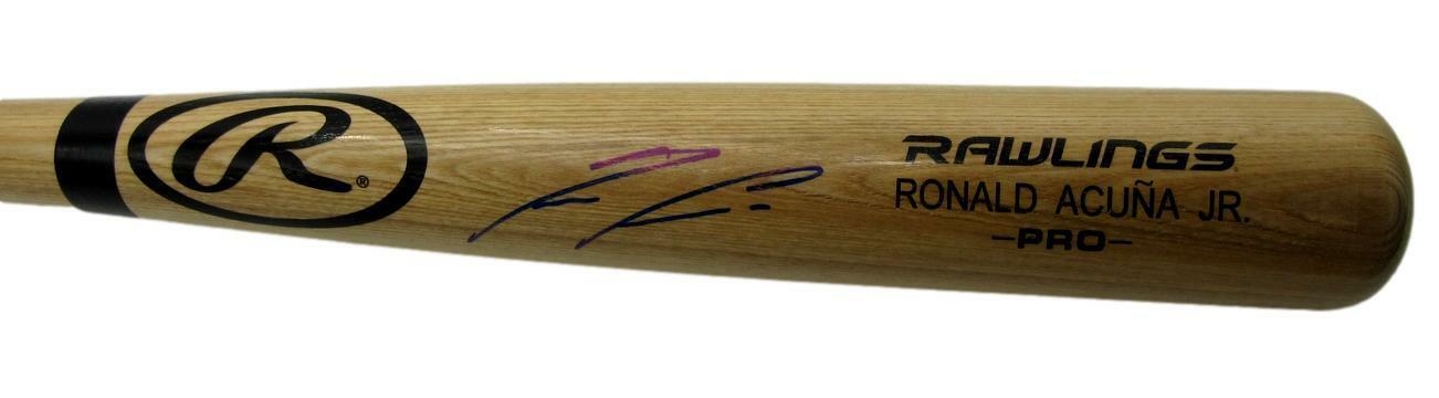 Ronald Acuna Jr. Braves Signed/Autographed Rawlings PRO Bat Beckett 159509