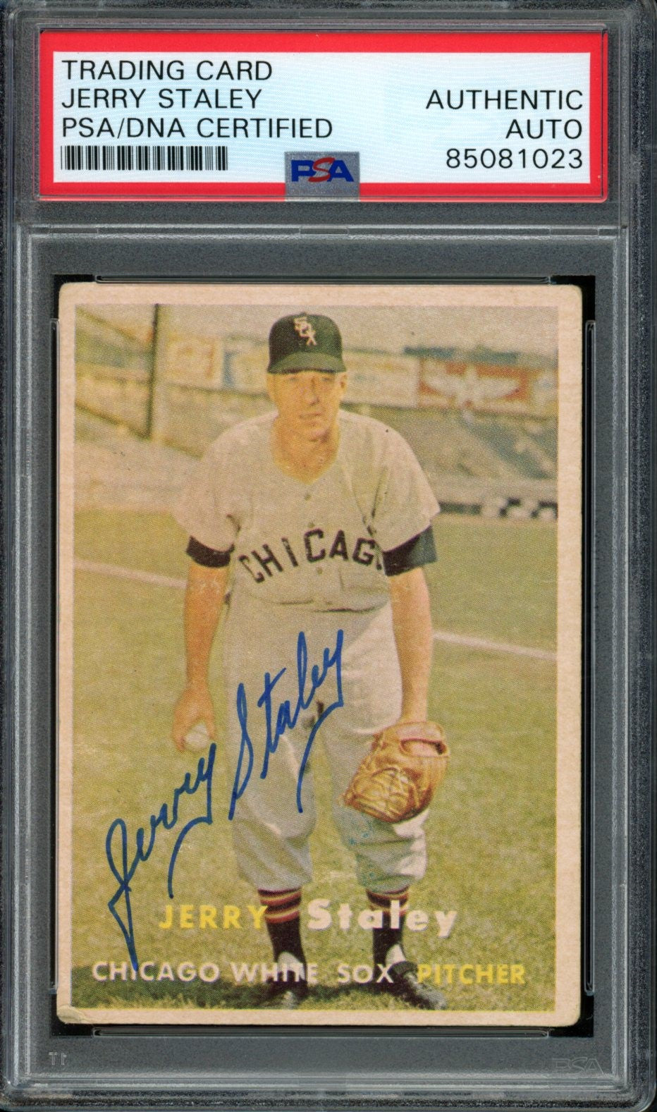 Jerry Staley Signed 1957 Topps Card #227 Chicago White Sox PSA/DNA 184191