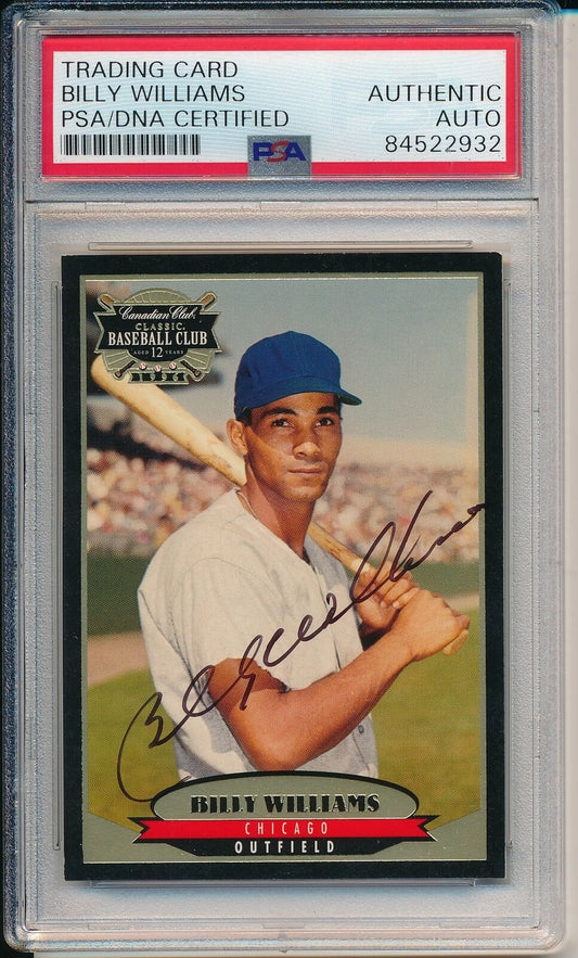 Billy Williams Chicago Cubs Signed 1996 Canadian Club Card #4 PSA/DNA 166245