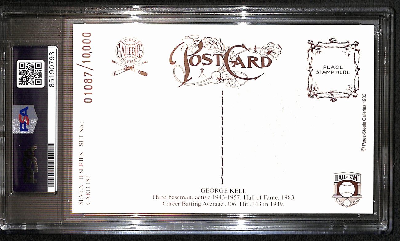 George Kell HOF Signed 1983 Perez Steele Postcard Tigers PSA/DNA 187427