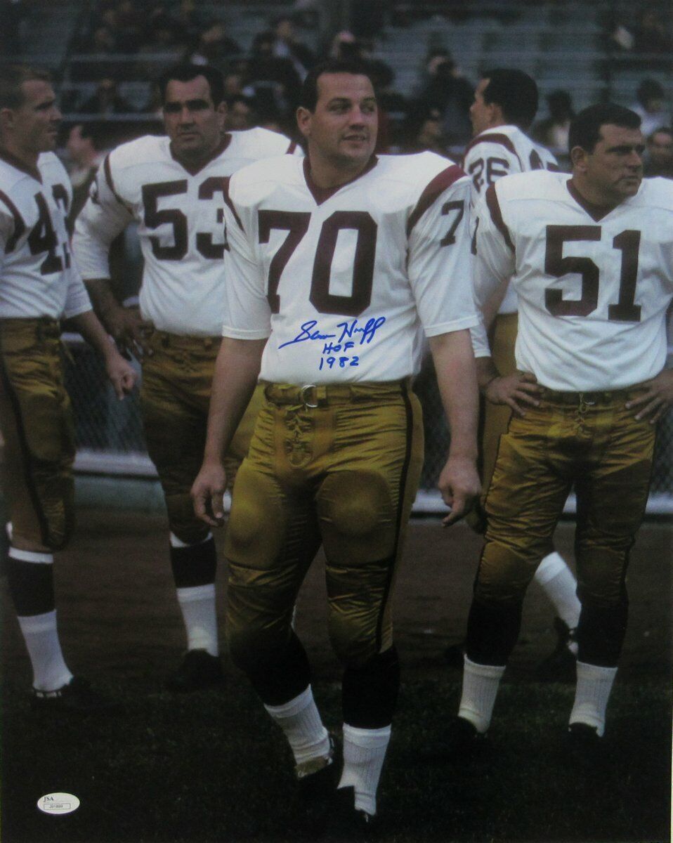 Sam Huff Washington Redskins Signed 16x20 Photo JSA HOF 1982 BA 130427