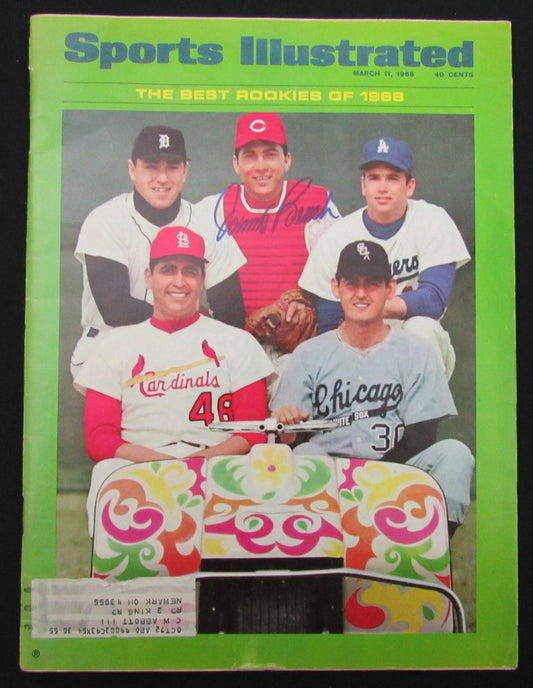Johnny Bench HOF Signed 3/11/1968 Sports Illustrated Magazine Reds JSA 186257