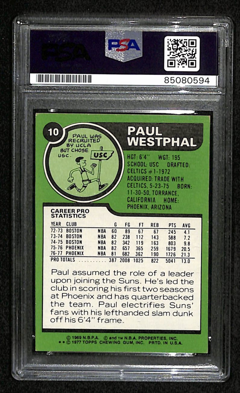 1977/78 TOPPS #10 Paul Westphal Auto/Signed Card PSA/DNA 185487