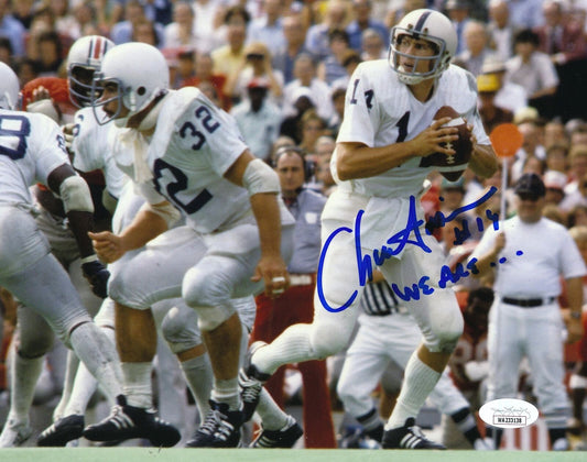 Chuck Fusina Autographed/Inscribed 8x10 Photo Penn State University JSA