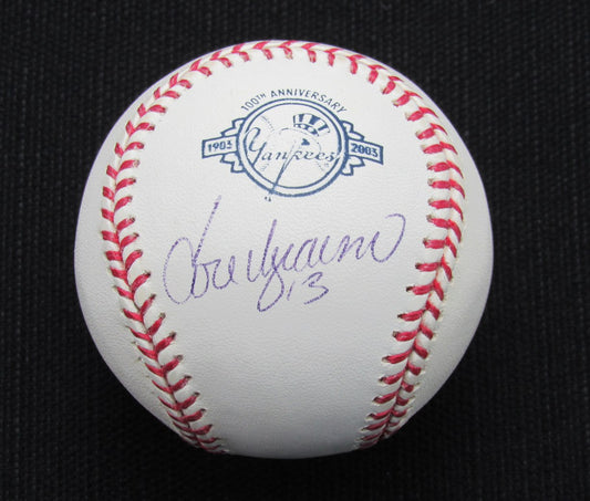 Jose  Vizcaino Signed/Auto Yankees 100th OML Baseball JSA  186777