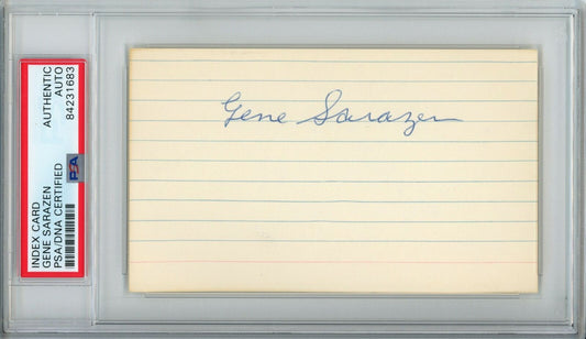 Gene Sarazen PGA Masters Champ HOF Signed/Auto 3x5 Index Card PSA/DNA 153577