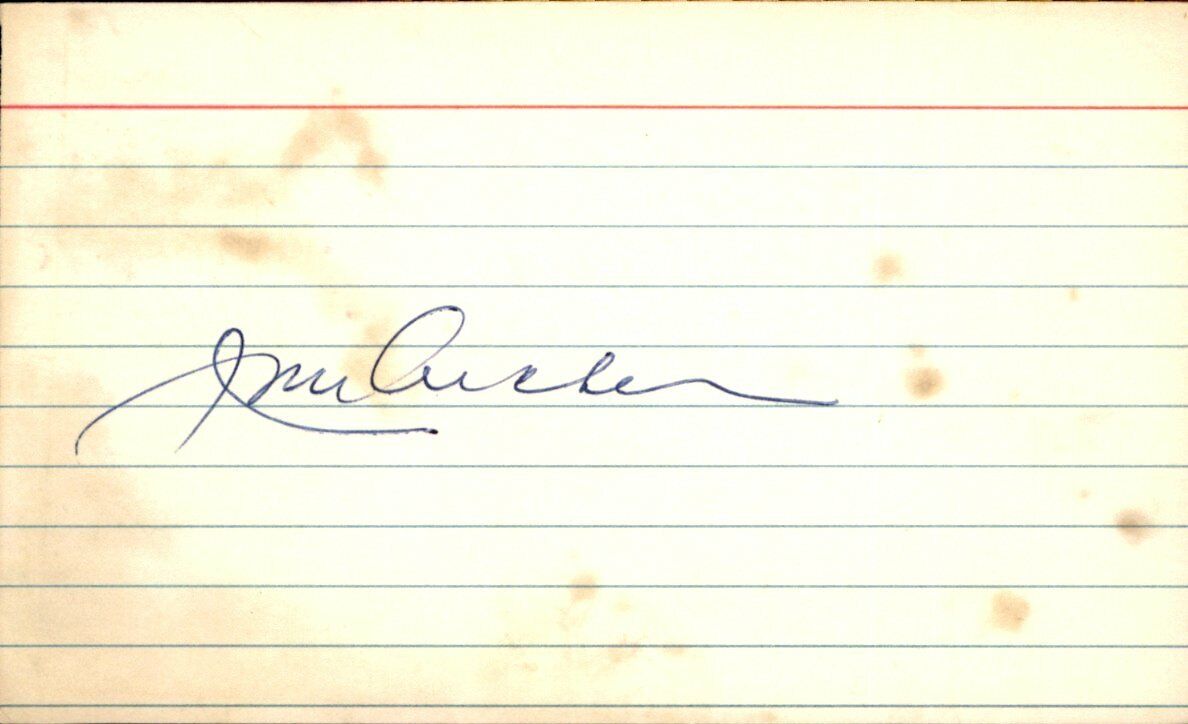 Jim Archer Kansas City Athletics d.2019 Signed/Autographed 3x5 Index Card 162596