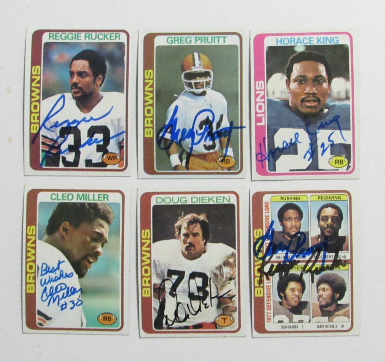 Lot of 12 Signed/Auto 1978 Topps Football Cards Browns Lions Bears Griese 166766