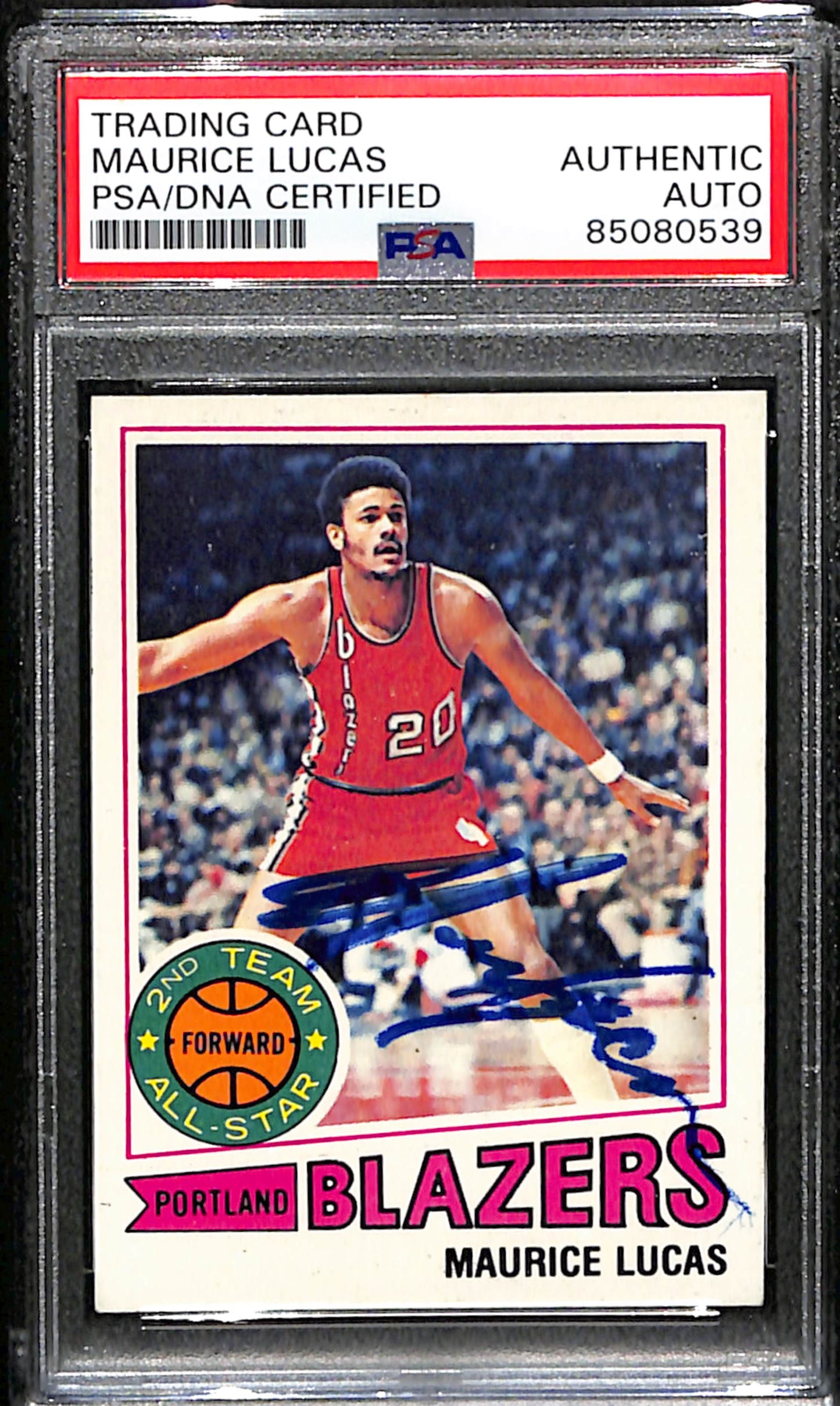 Maurice Lucas Signed 1977 Topps Card #80 Portland Trail Blazers PSA/DNA 185707