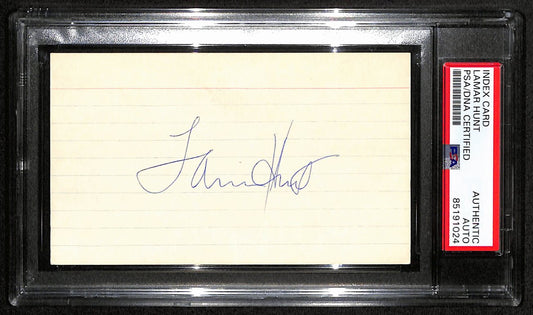 Lamar Hunt HOF Signed/Auto 3x5 Index Card Kansas City Chiefs PSA/DNA 187447