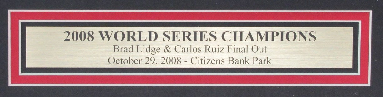 Brad Lidge/Carlos Ruiz Dual-Autographed 16x20 Photo Phillies Framed JSA 183623