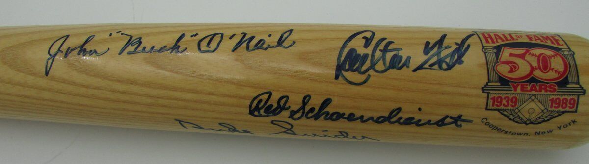 14 Baseball Hall of Fame Players Signed Adirondak 50th HOF Baseball Bat 143869