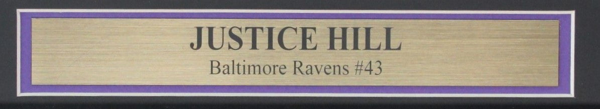 Justice Hill Signed 8x10 Photo Baltimore Ravens Framed Beckett 186180