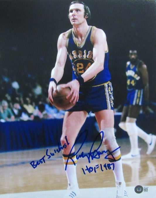 Rick Berry HOF Autographed/Inscribed 11x14 Basketball Photo Warriors Beckett