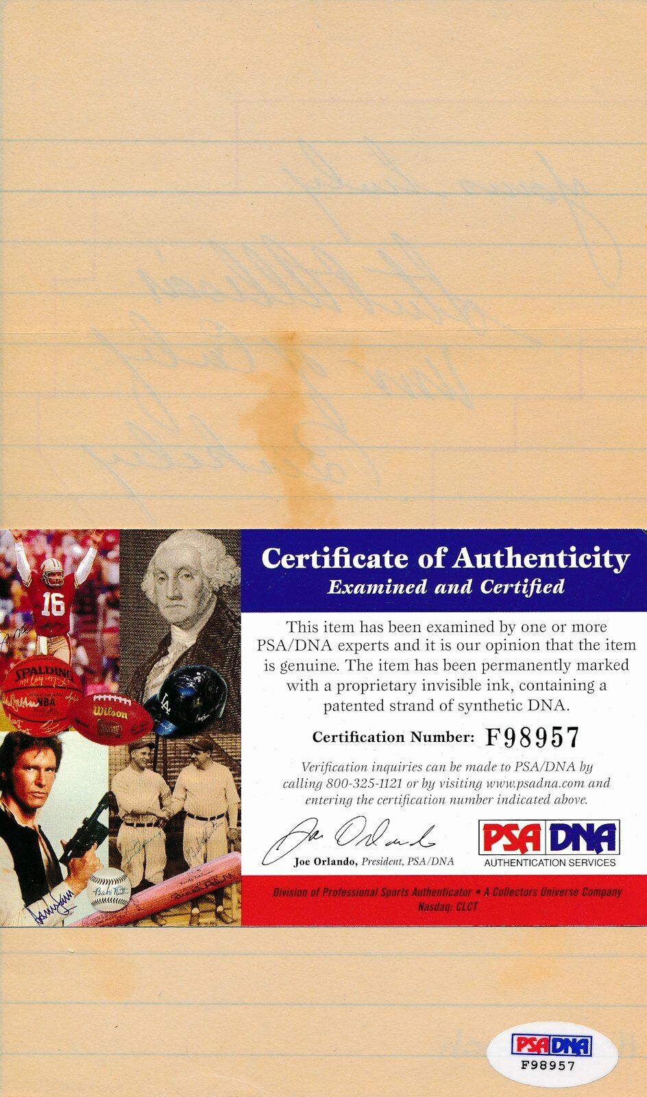 Stub Allison CAL HOF 1938 Natl Champs FB Coach Signed  5x8 Cut PSA/DNA 145336