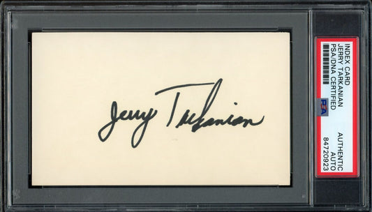 Jerry Tarkanian Autographed 3x5 Index Card UNLV Basketball Coach PSA/DNA