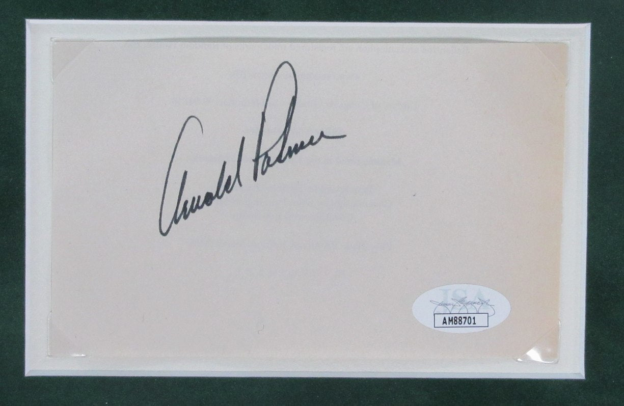 Arnold Palmer "The King" Signed Index Card with 8x10 Photo Framed JSA 190790