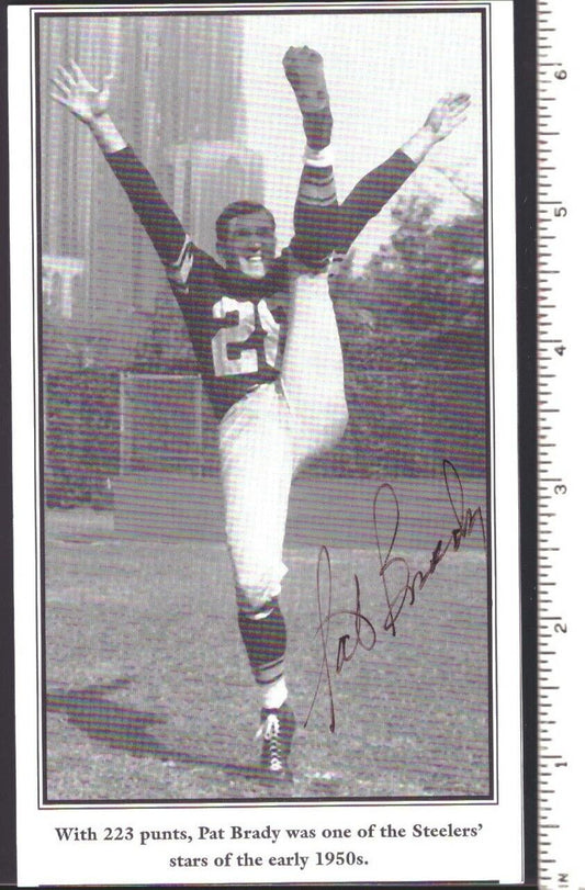 Pat Brady Steelers Signed/Autographed 3.5x6.5 Magazine B/W Photo 151761