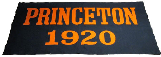 Vintage 1920 Princeton 68x33 Black/Orange Felt Banner 184946