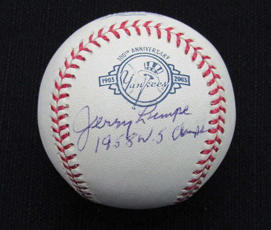 Jerry Lumpe Signed/Auto Yankees 100th OML Baseball JSA Inscr  186743